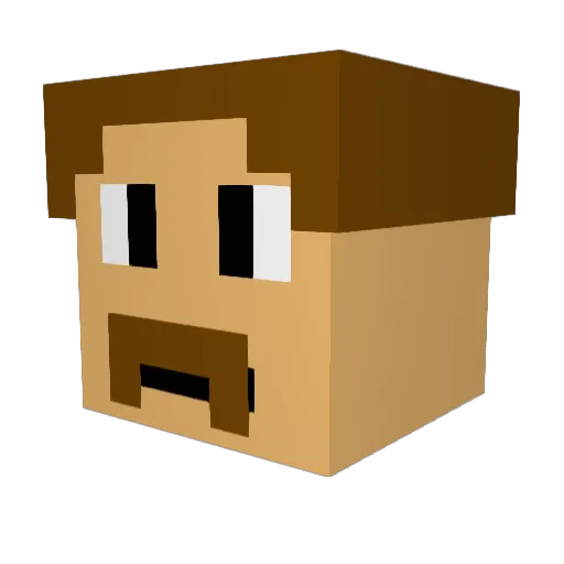Gus1275 Minecraft avatar head, 3D render