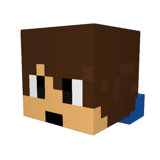 Gus20 Minecraft avatar head, 3D render