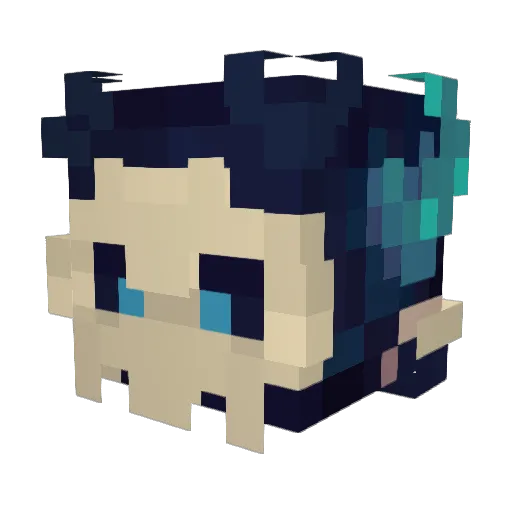 GusV Minecraft avatar head, 3D render