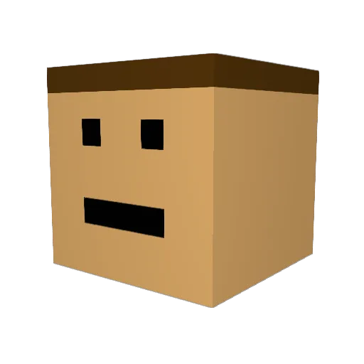 Gusfass Minecraft avatar head, 3D render