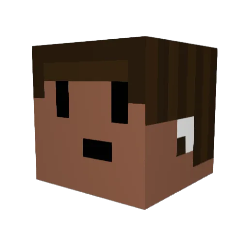 Gushes Minecraft avatar head, 3D render