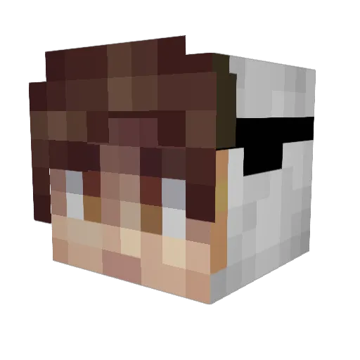 Gusriel Minecraft avatar head, 3D render