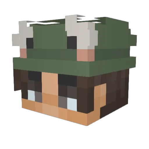 Guss1 Minecraft avatar head, 3D render