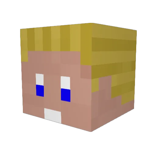 Gussi Minecraft avatar head, 3D render