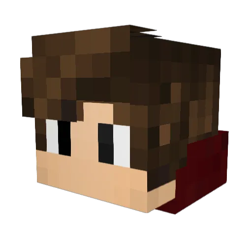 GustBlock Minecraft avatar head, 3D render