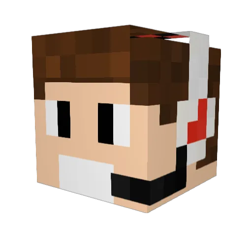 GustaCNXFL Minecraft avatar head, 3D render