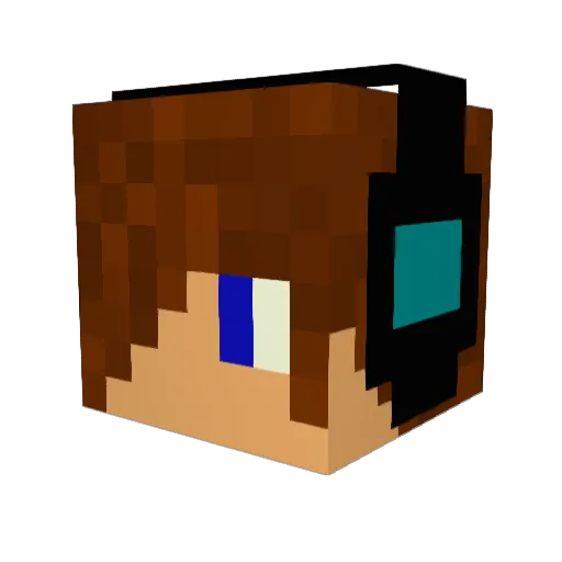 GustavMagic Minecraft avatar head, 3D render