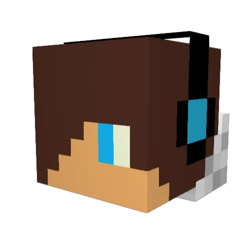 Gustavomane Minecraft avatar head, 3D render