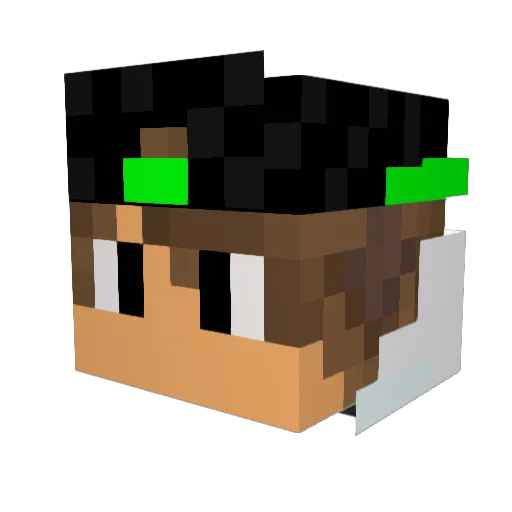 Guszeera Minecraft avatar head, 3D render