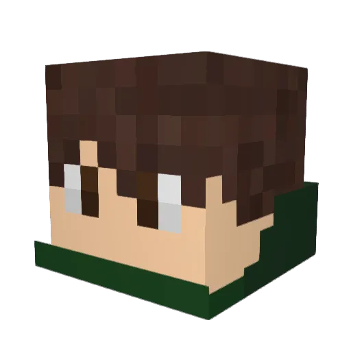 Gutojann Minecraft avatar head, 3D render
