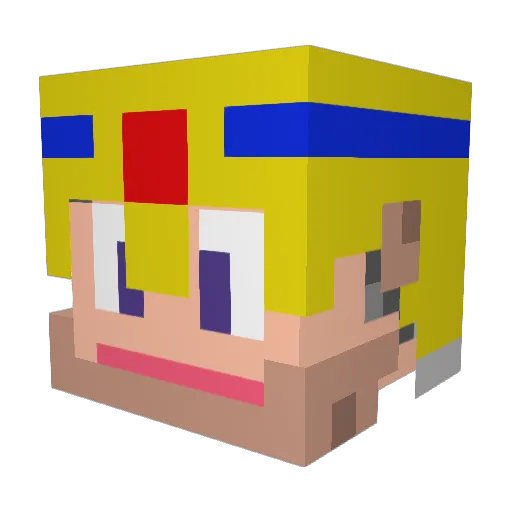 GuttzMan Minecraft avatar head, 3D render