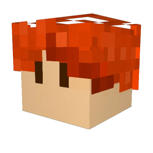 Guushzin Minecraft avatar head, 3D render