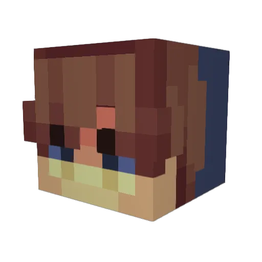 Guvetus Minecraft avatar head, 3D render