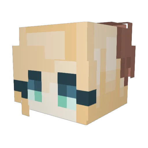 GuwooI Minecraft avatar head, 3D render