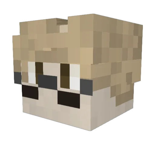 Guyin Minecraft avatar head, 3D render