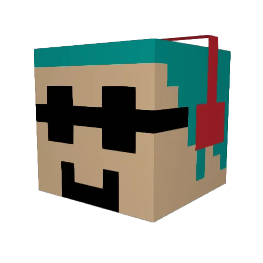 Guzerk Minecraft avatar head, 3D render
