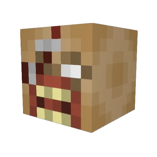 Guzhas Minecraft avatar head, 3D render