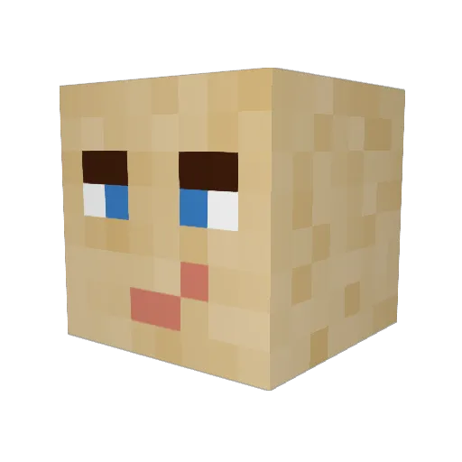 Guzmaan Minecraft avatar head, 3D render