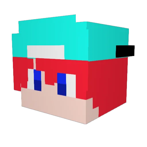 Guzstav Minecraft avatar head, 3D render