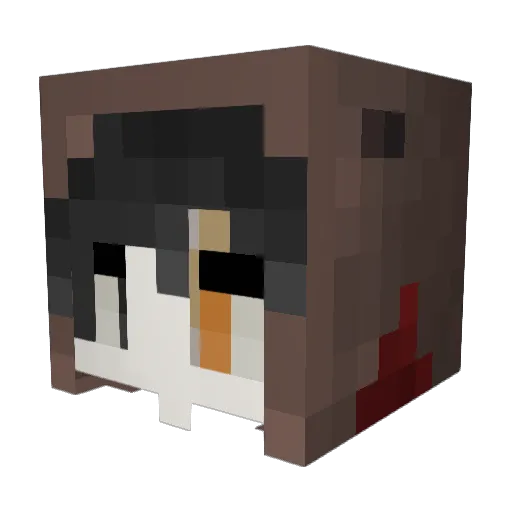 Guzyo Minecraft avatar head, 3D render