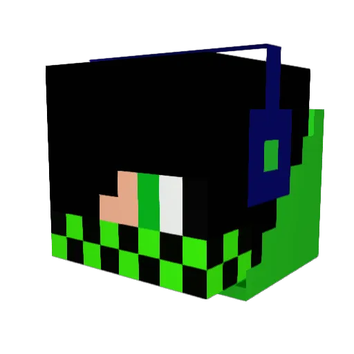 GuzzyMc Minecraft avatar head, 3D render