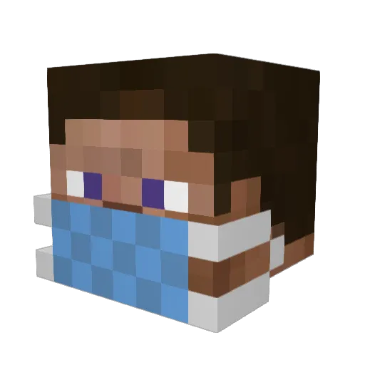 Gvdly Minecraft avatar head, 3D render