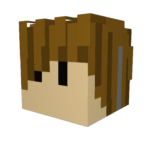 Gwaaar777 Minecraft avatar head, 3D render