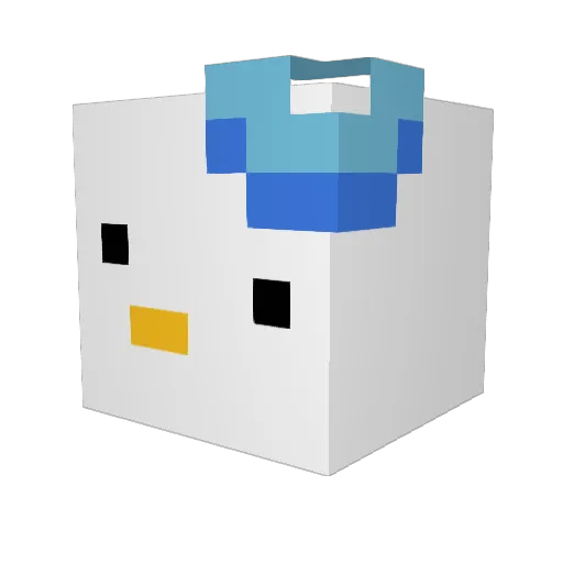 Gwackk Minecraft avatar head, 3D render