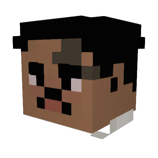 Gwapess Minecraft avatar head, 3D render