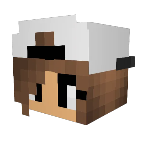 Gwelva Minecraft avatar head, 3D render