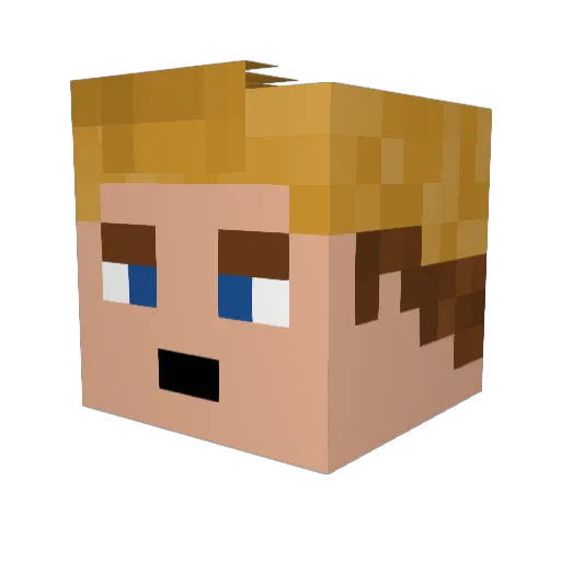 Gwiazdax Minecraft avatar head, 3D render