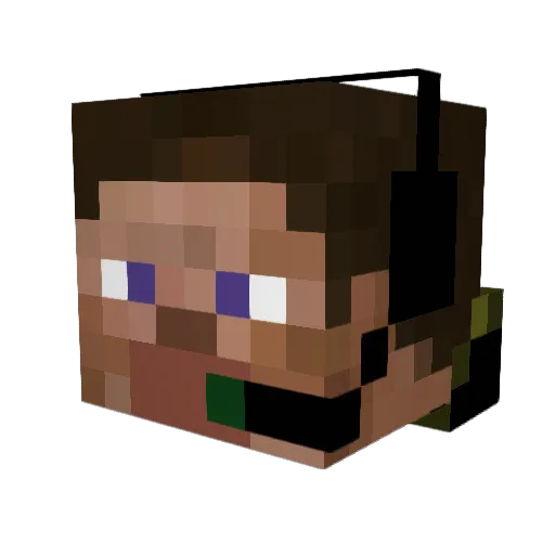 Gwood83 Minecraft avatar head, 3D render