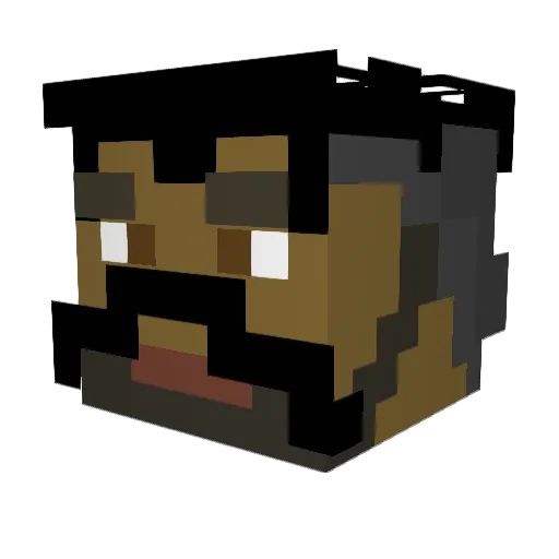 GwoodRius Minecraft avatar head, 3D render