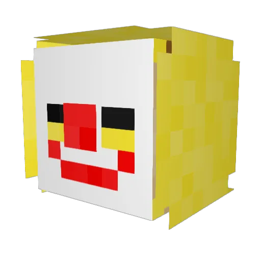 Gwuala Minecraft avatar head, 3D render