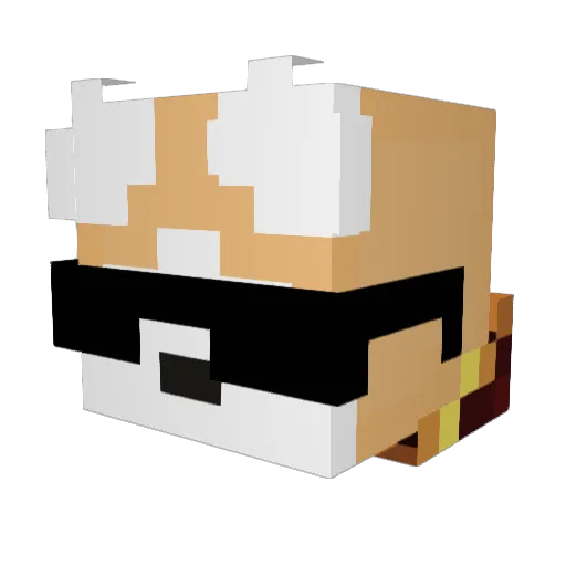 GwwAlly Minecraft avatar head, 3D render