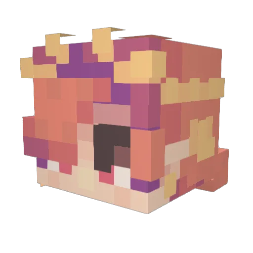 Gwyv Minecraft avatar head, 3D render