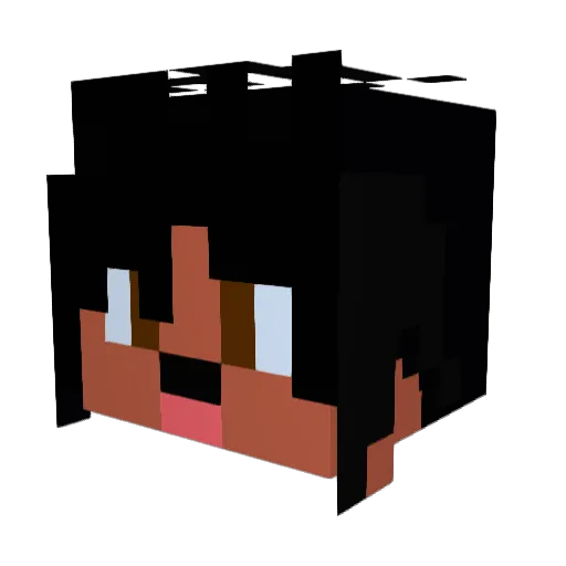 GxOficial Minecraft avatar head, 3D render