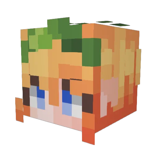 Gxame00 Minecraft avatar head, 3D render