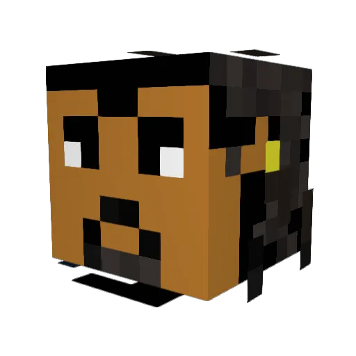 Gxhann Minecraft avatar head, 3D render