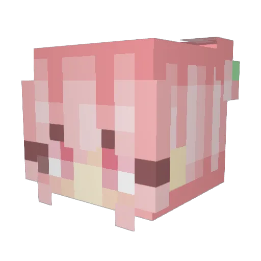 Gxxber Minecraft avatar head, 3D render