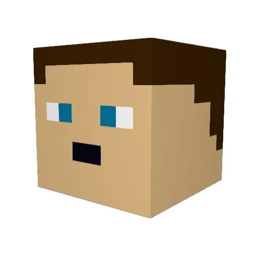 Gyaaaaaaaa Minecraft avatar head, 3D render