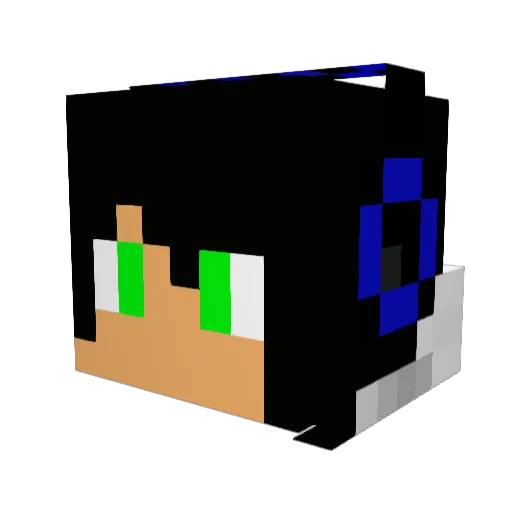 Gycko Minecraft avatar head, 3D render