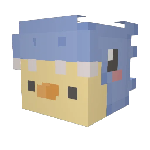 Gyderra Minecraft avatar head, 3D render