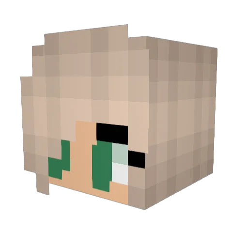 Gymcii Minecraft avatar head, 3D render