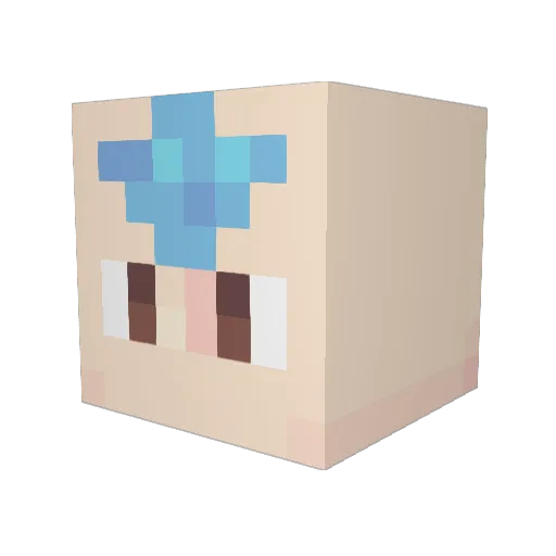 Gymlo Minecraft avatar head, 3D render
