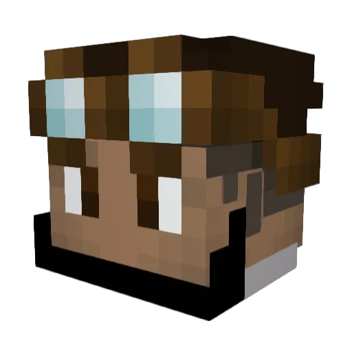 Gymran Minecraft avatar head, 3D render