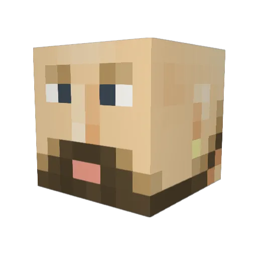Gymyk Minecraft avatar head, 3D render