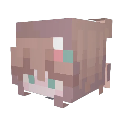 Gynger Minecraft avatar head, 3D render