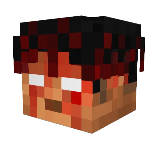 Gyomei Minecraft avatar head, 3D render