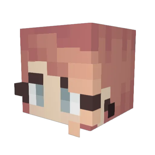 Gyselle Minecraft avatar head, 3D render
